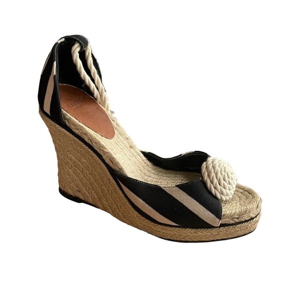 Kate SPADE Open Toe Wedges Espadrilles Sandals Ankle Ties 9 - Picture 5 of 13